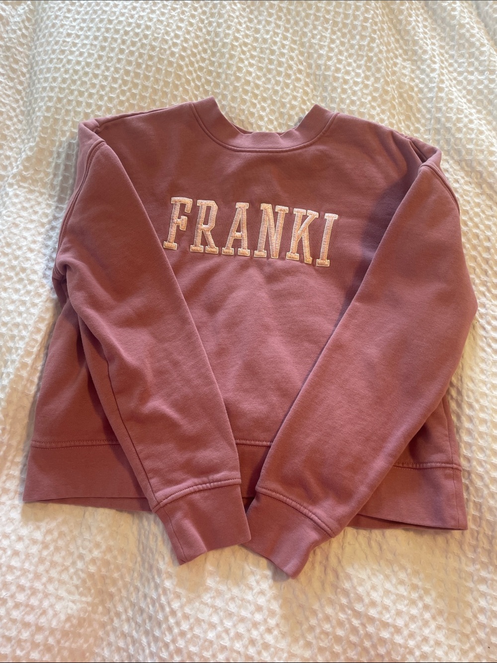 Francesca's Collections FRANKI Logo Crewneck - Mauve Pink